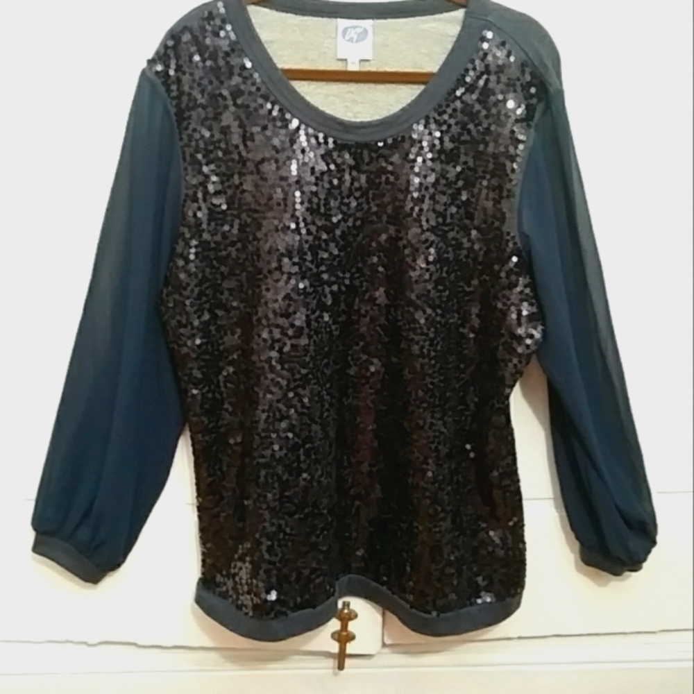 DG2 Diane Gilman Sequin Top